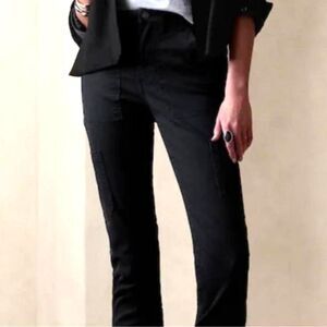 Banana Republic jeans 35 2x 20 20w High-rise Slim Black Cargo Pants New $80
